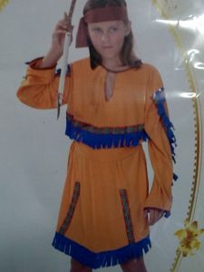 Kids Costumes to Hire - Indian girl - blue fringing